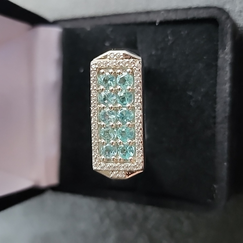 Green Apatite and Zircon Men's Ring